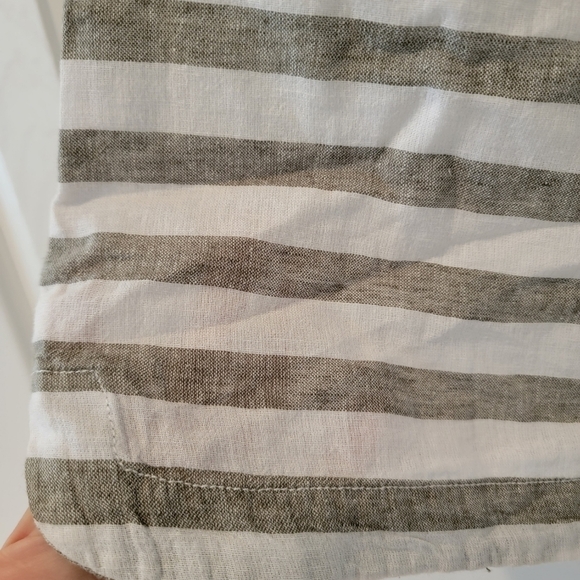 BeachLunchLounge Olive Green Striped Linen Dress XS - Picture 10 of 10